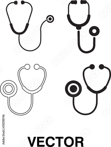 Doctor stethoscope icon set. Stethoscope icon. medicine illustration on white background