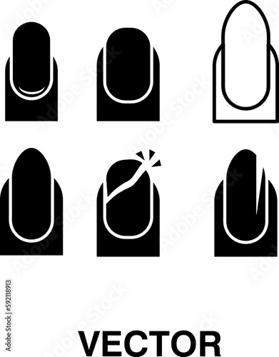 Nail icon set vector trendy style illustration on white background..eps