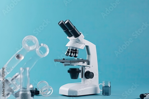 microscope with test tube, Laboratory pipette, science laboratory, doctor, science research concept, research and development