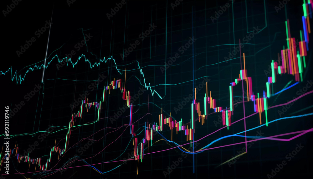 Fototapeta premium Futuristic financial trading chart