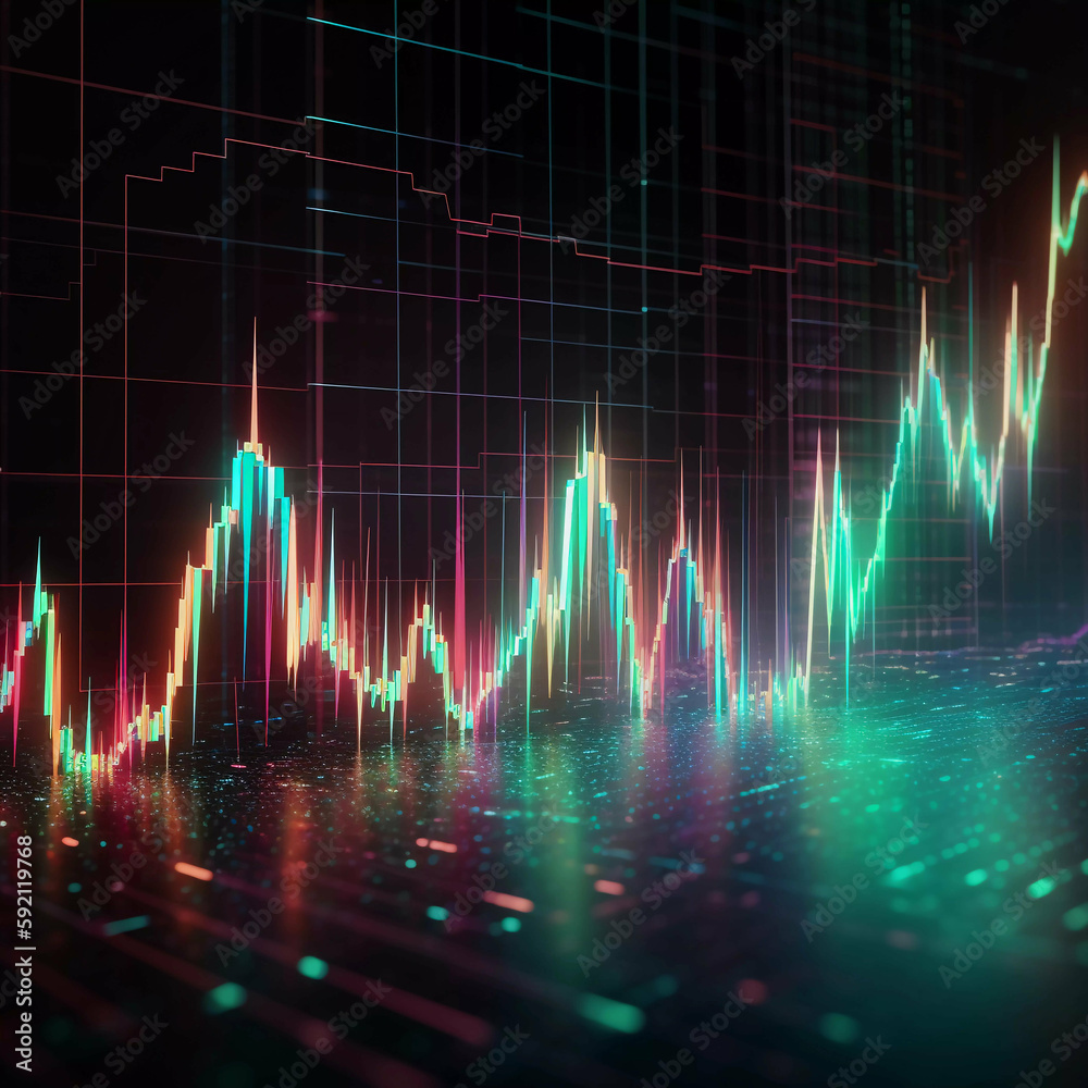 Futuristic financial trading chart Futuristic financial trading chart