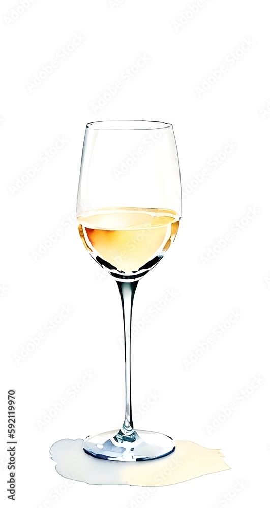 White wine glass, generative ai White wine glass, generative ai