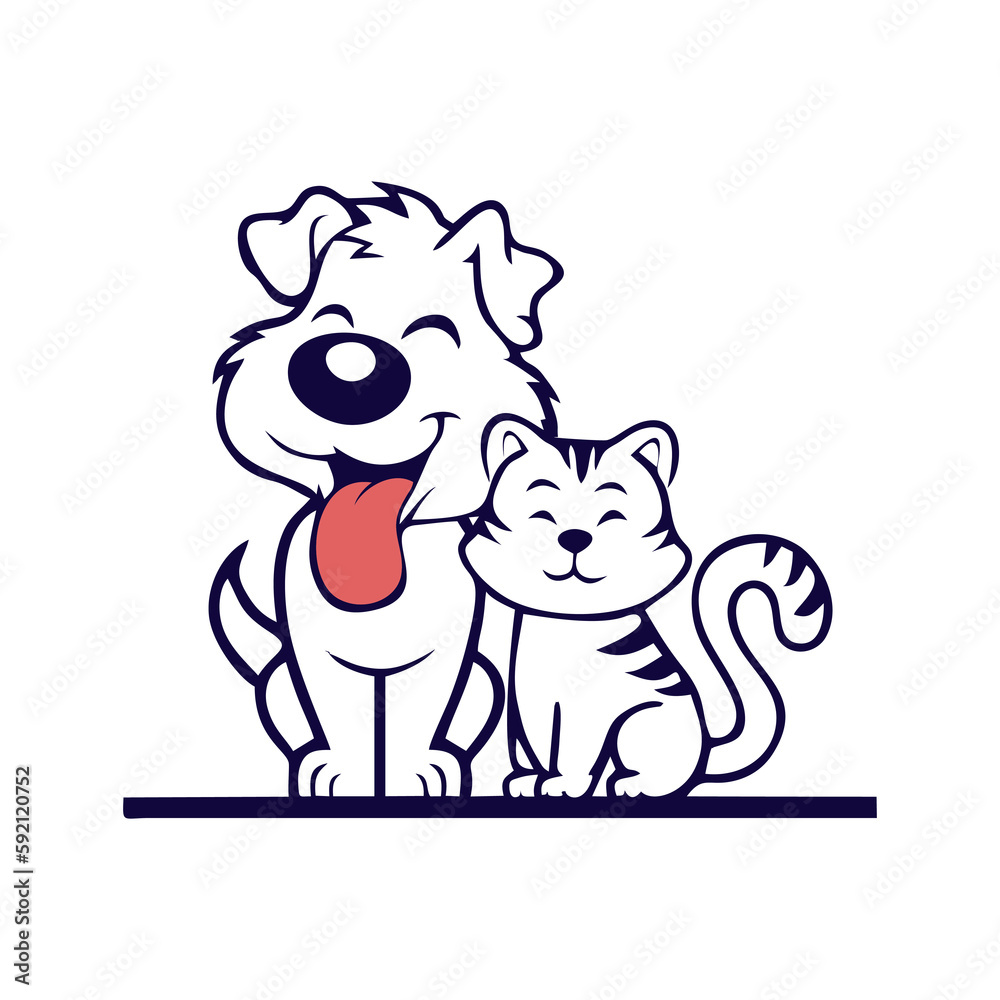 Obraz premium Modern Cat Dog Logo Vector for Pet Business Branding