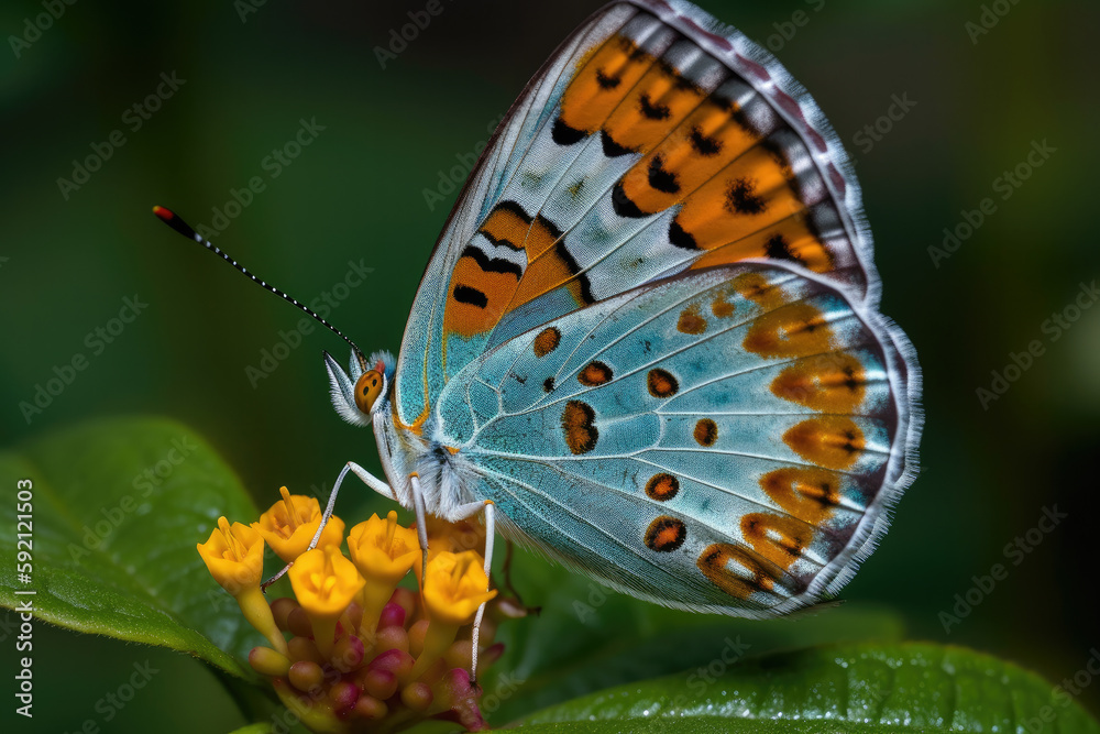 Obraz premium butterfly on flower created with Generative AI technology