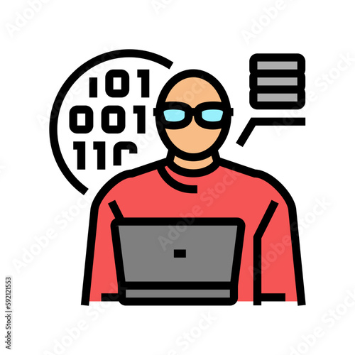 technician scientist worker color icon vector illustration
