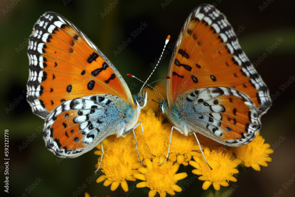 butterfly on flower created with Generative AI technology butterfly on flower created with Generative AI technology