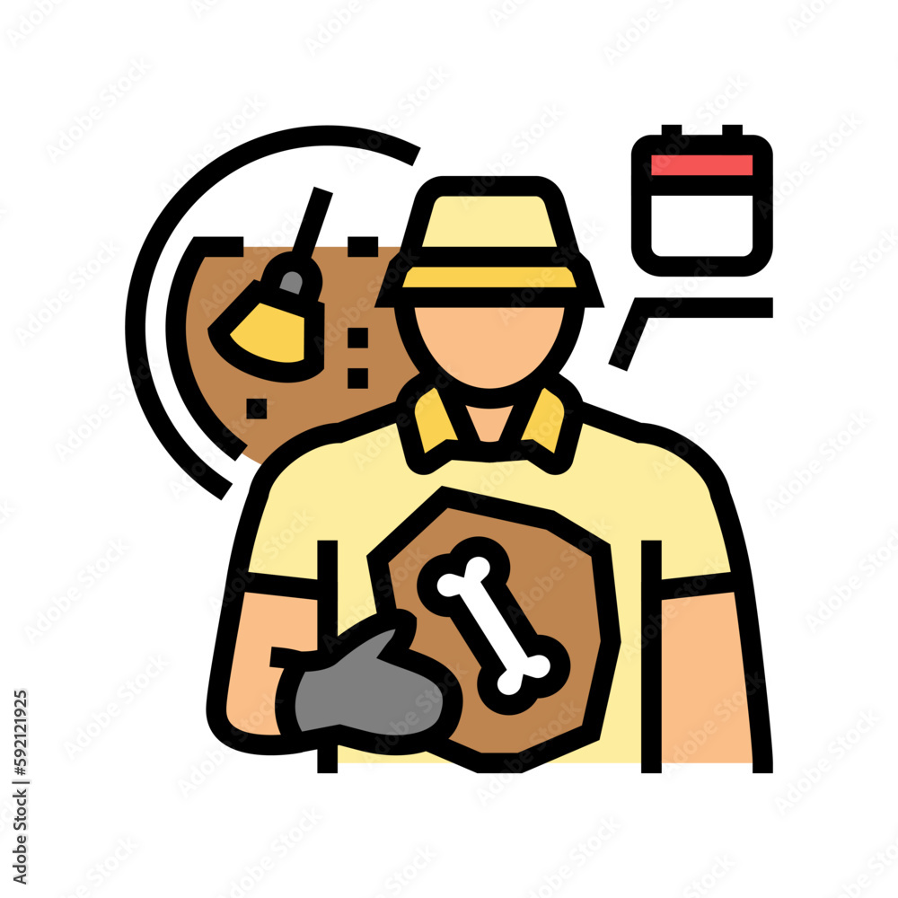 paleontologist worker color icon vector illustration
