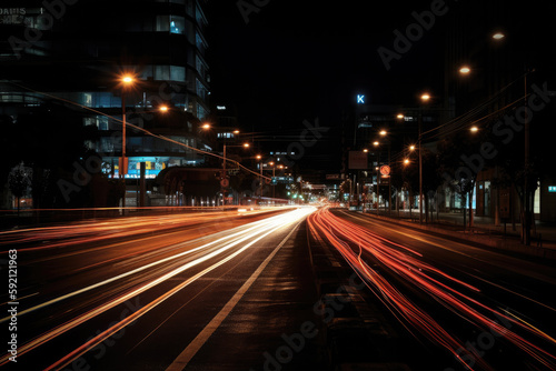 traffic at night created with Generative AI technology © Robert Herhold