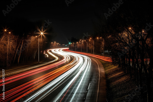traffic at night created with Generative AI technology © Robert Herhold