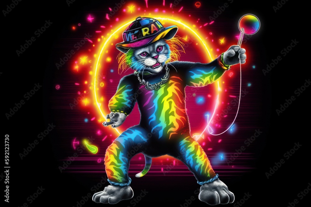 Cat House Music Party Animal Ready To Party 002 Generative AI Cat House Music Party Animal Ready To Party 002 Generative AI