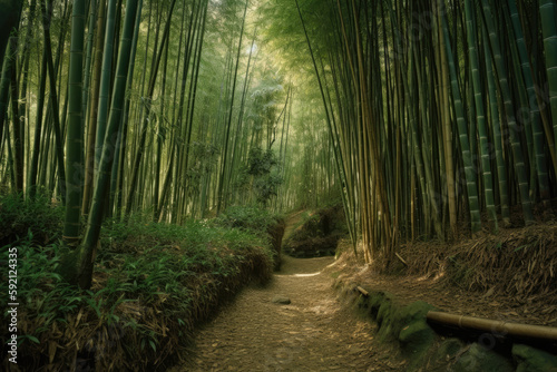 footpath in the bamboo forest