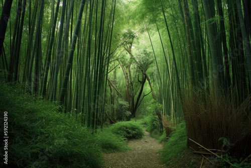 footpath in the bamboo forest