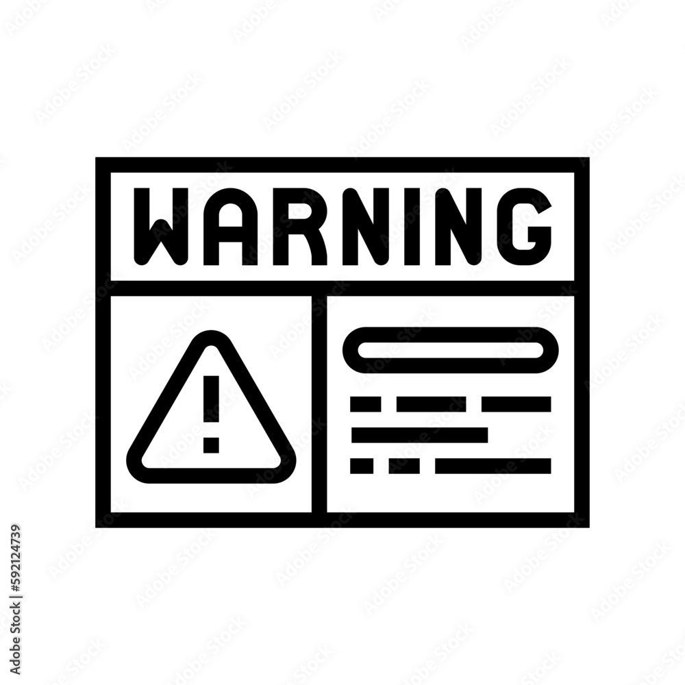 warning electricity line icon vector illustration warning electricity line icon vector illustration