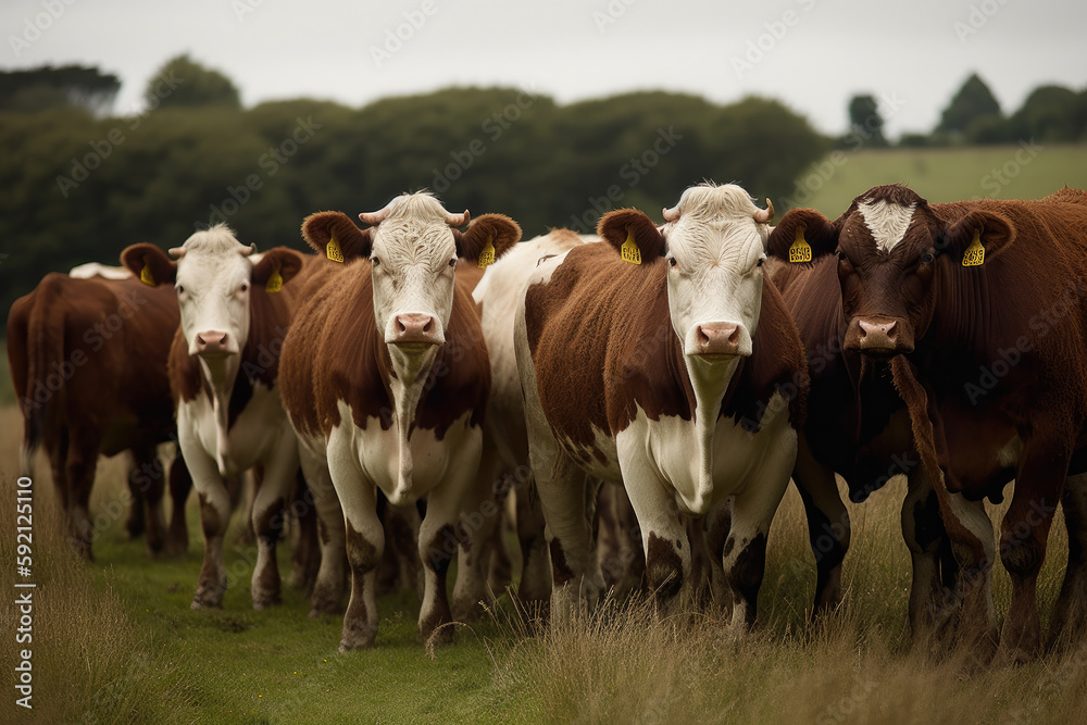 cows in the field created with Generative AI technology cows in the field created with Generative AI technology