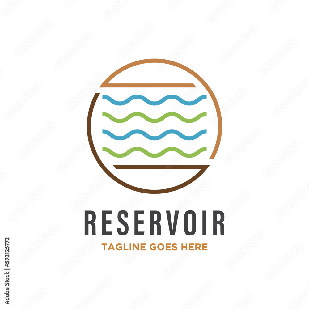 Water logo with minimalist lines, suitable for business of swimming pool, dam, lake etc Water logo with minimalist lines, suitable for business of swimming pool, dam, lake etc