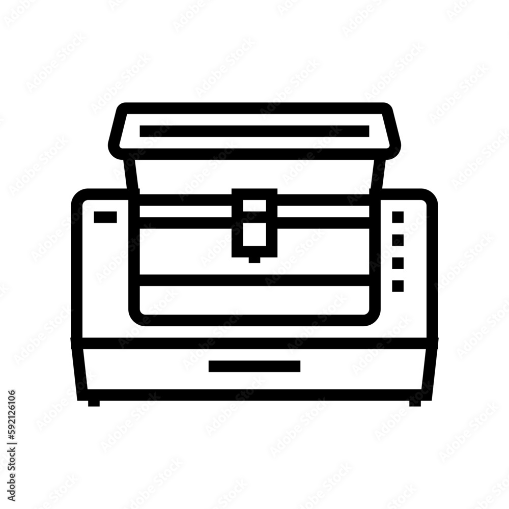 laser cutter tool work line icon vector illustration laser cutter tool work line icon vector illustration
