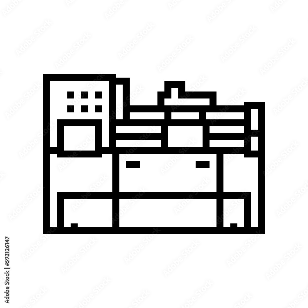 lathe tool work line icon vector illustration lathe tool work line icon vector illustration