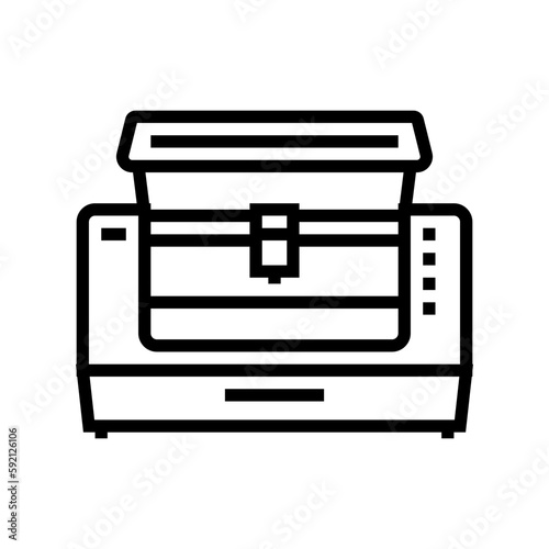 laser cutter tool work line icon vector illustration