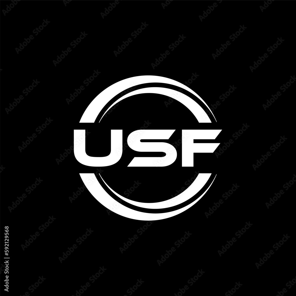 USF letter logo design with black background in illustrator, vector logo modern alphabet font overlap style. calligraphy designs for logo, Poster, Invitation, etc. USF letter logo design with black background in illustrator, vector logo modern alphabet font overlap style. calligraphy designs for logo, Poster, Invitation, etc.