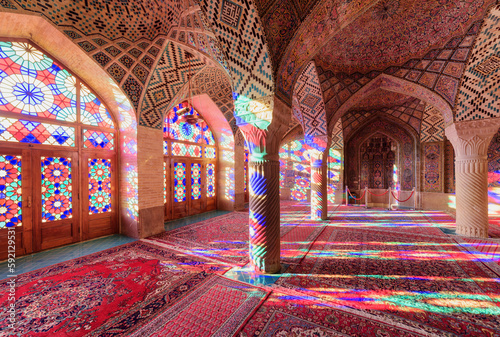 Photos Wonderful view inside the Nasir al-Mulk Mosque. Shiraz, Iran