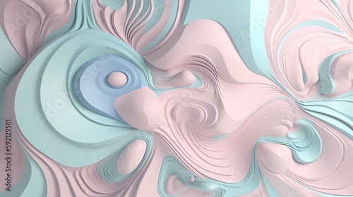 Swirling patterns and a pastel color scheme with a gentle look created with generative AI technology