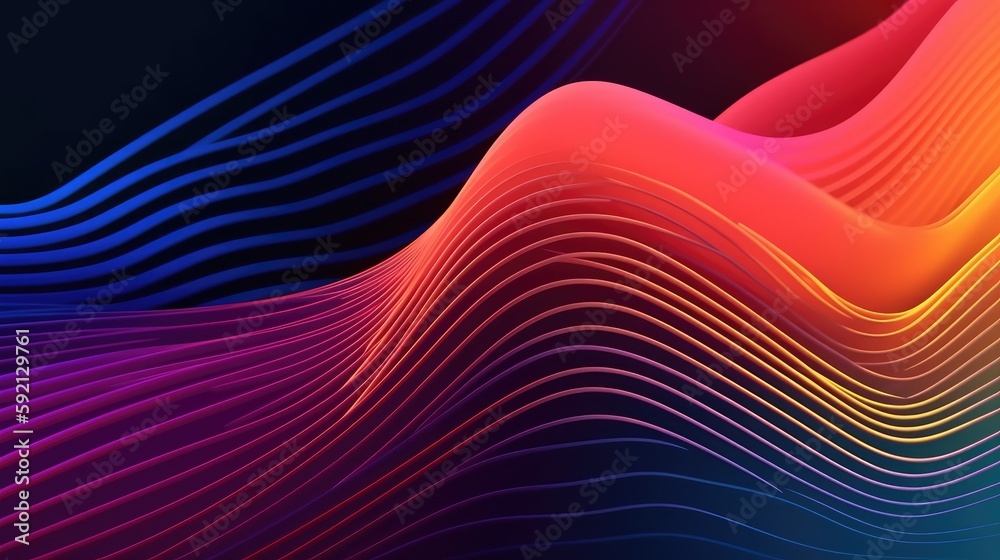 Wavy lines and a bright color scheme for a dynamic feel created with ...