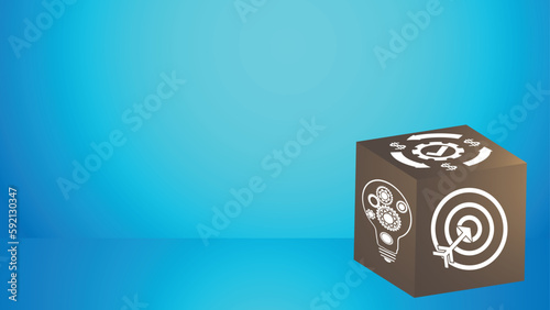 Concept of business achieving goal. Focus on a goal and achieve a successful business. 