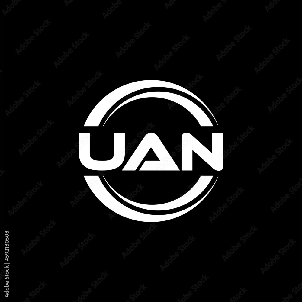 UAN letter logo design with black background in illustrator, vector logo modern alphabet font overlap style. calligraphy designs for logo, Poster, Invitation, etc. UAN letter logo design with black background in illustrator, vector logo modern alphabet font overlap style. calligraphy designs for logo, Poster, Invitation, etc.