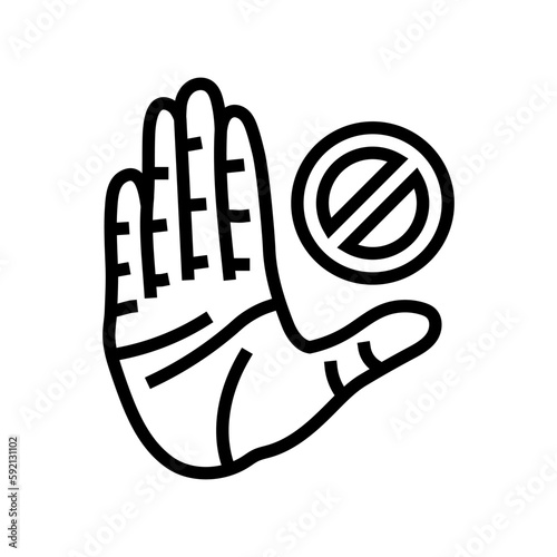 no hand line icon vector illustration