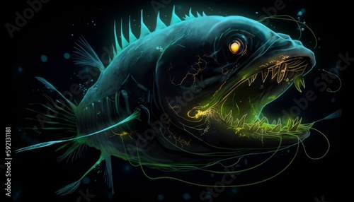Deep Sea Bioluminescent Poisonous Fish © Cloudspit