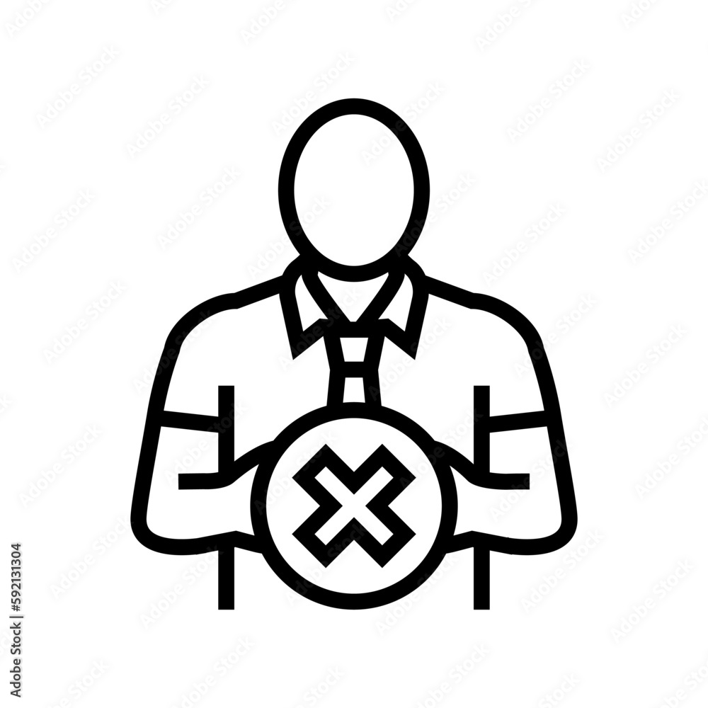 employee reject line icon vector illustration employee reject line icon vector illustration