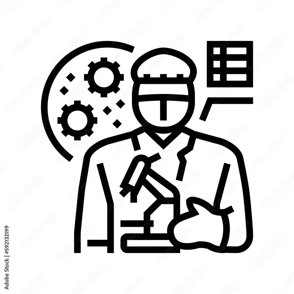 cytologist worker line icon vector illustration cytologist worker line icon vector illustration