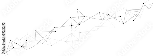 Technology network polygonal connect lines and dots background template.