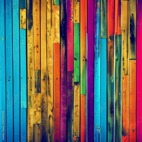 Colorful wooden background ai generated