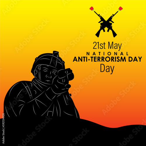 Vector illustration for National Anti Terrorism Day May 21 social media story feed mockup template post