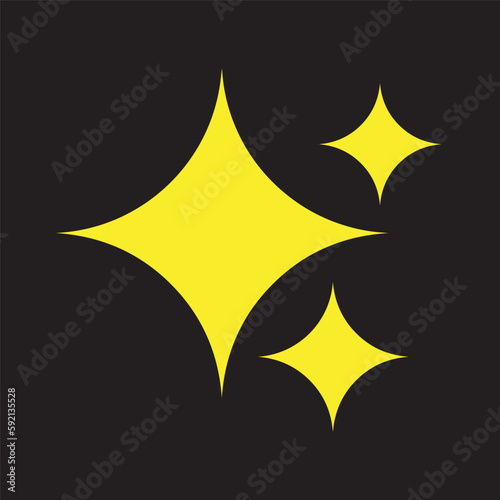 sparkle icon yellow light element, Sparkling stars ornament yellow light design vector illustration