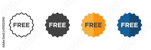  Free label illustrations set. Free flat vector stickers set