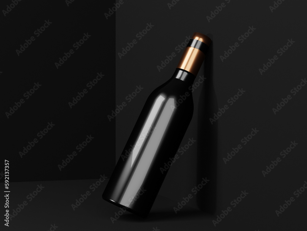 Luxury Wine Bottle with Box in dark background 2