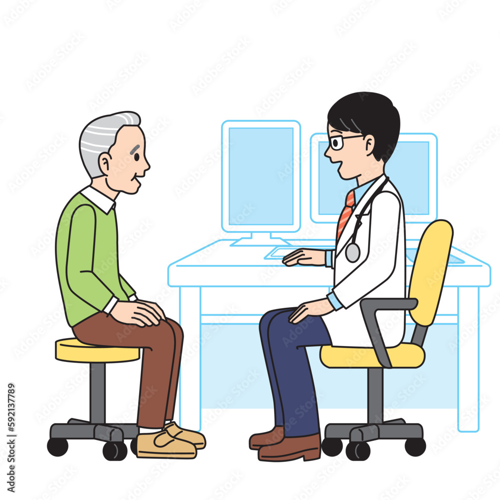 受診する高齢男性