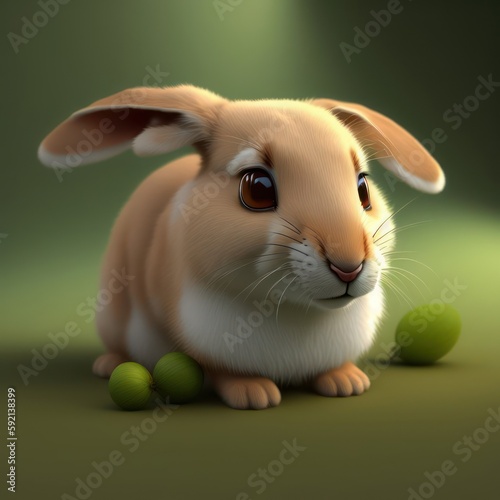 easter bunny with egg, Generative AI