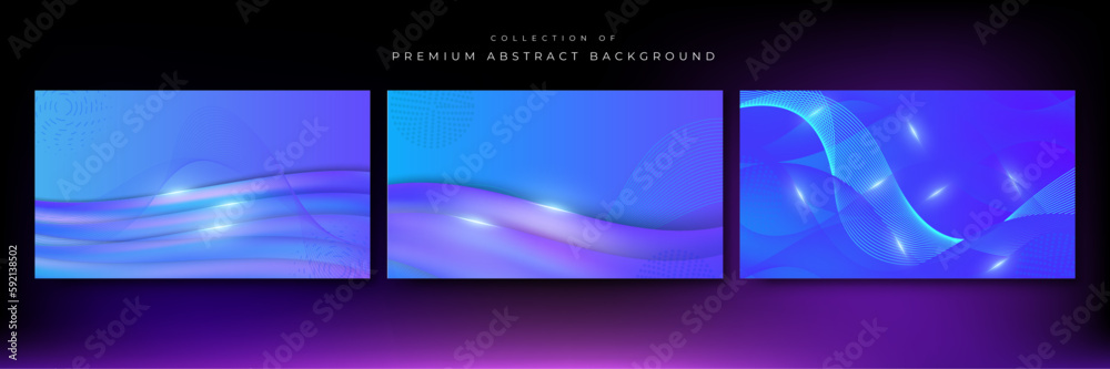 Modern blue purple abstract presentation background with stripes lines