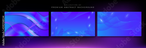 Modern blue purple geometric shapes 3d abstract technology background. Vector abstract graphic design banner pattern presentation background web template. © TitikBak