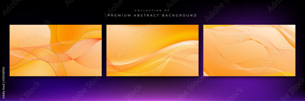 Abstract orange yellow geometric shapes vector technology background, for design brochure, website, flyer. Geometric 3d shapes wallpaper for poster, certificate, presentation, landing page