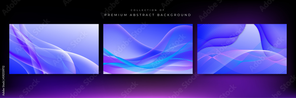 Abstract blue purple geometric wave background