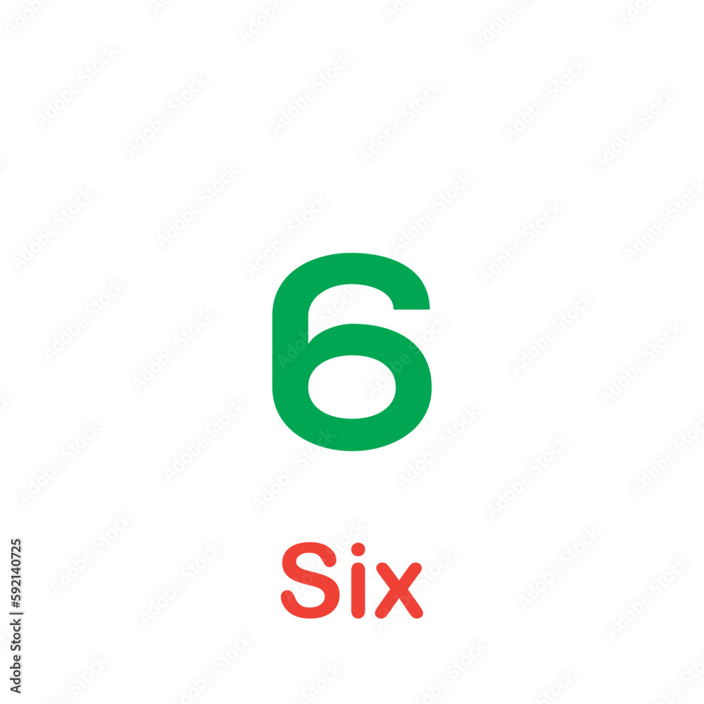 Fototapeta premium Cardinal number icon vector for children flat illustration