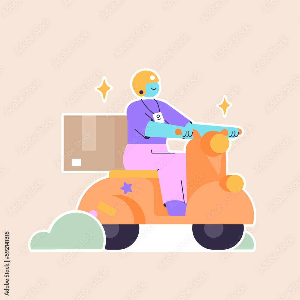 Delivery Man Riding