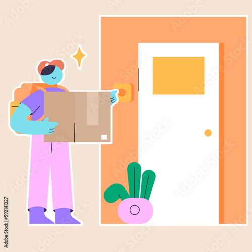 knock the door illustration