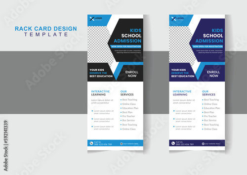 Obraz na płótnie Promotion banner rack card rollup dl flyer kids Back to school admission design template w salonie