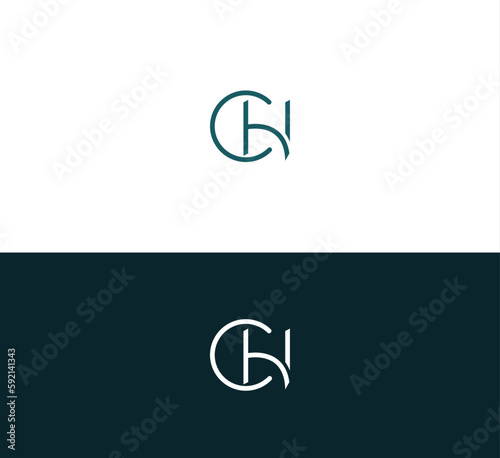 CH, HC, OH, HO letter logo design template elements. Modern abstract digital alphabet letter logo. Vector illustration.