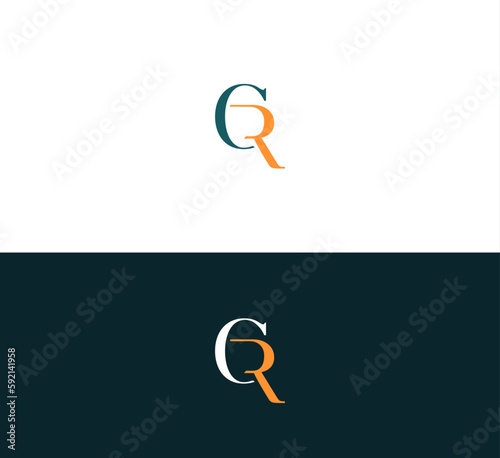 Letters CR, RC joint logo icon vector element.